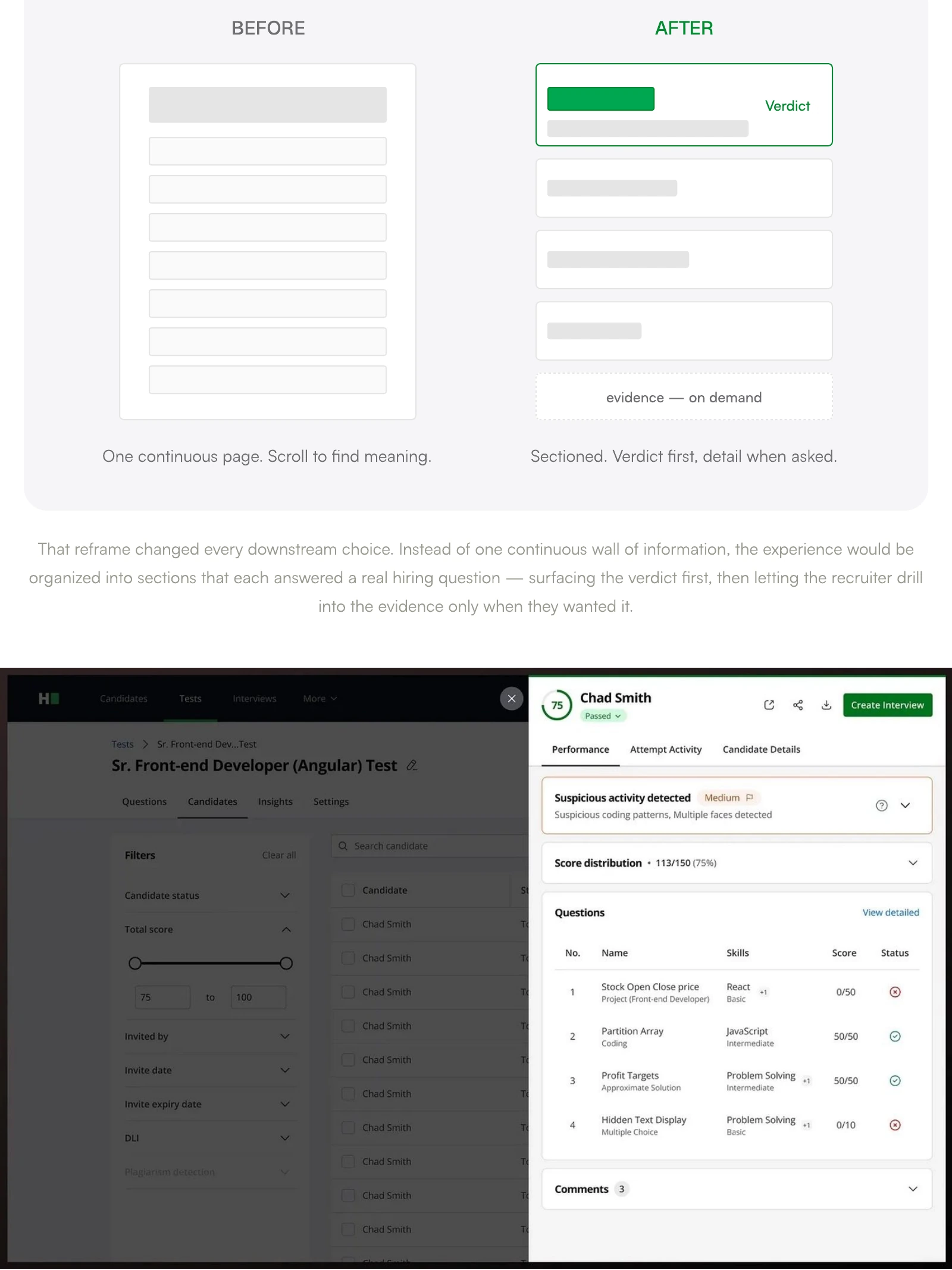 Screen from the Reimagining the Candidate Report case study.