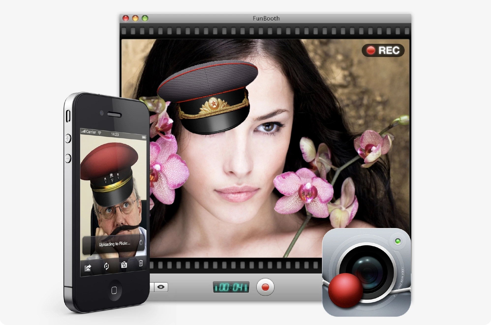 Fun Booth — Designed a playful photo booth app with real-time mask and prop overlays for instant, shareable photos.