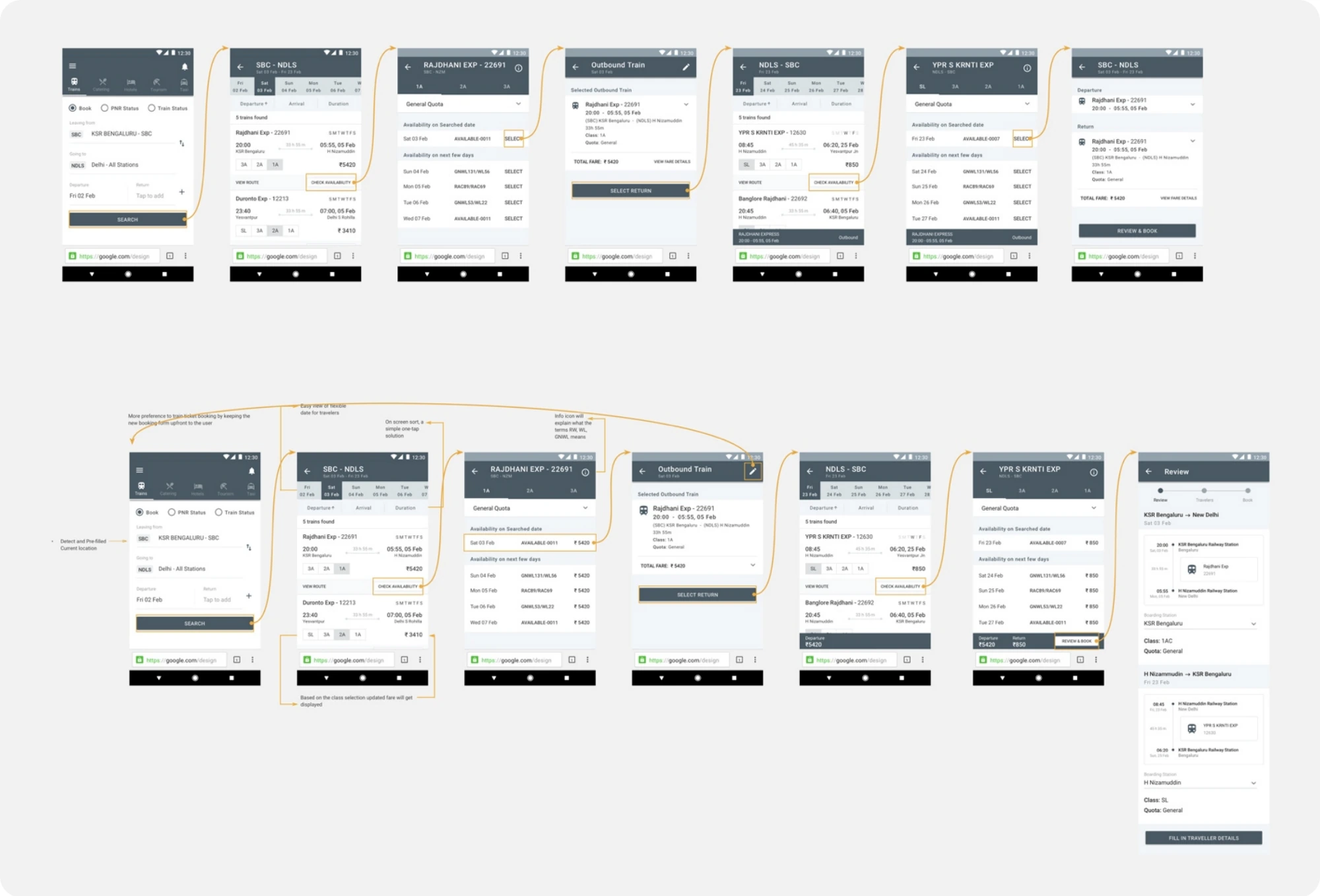 IRCTC (Google) — UX designer for Google's IRCTC integration, enabling seamless train ticket booking directly through Google.