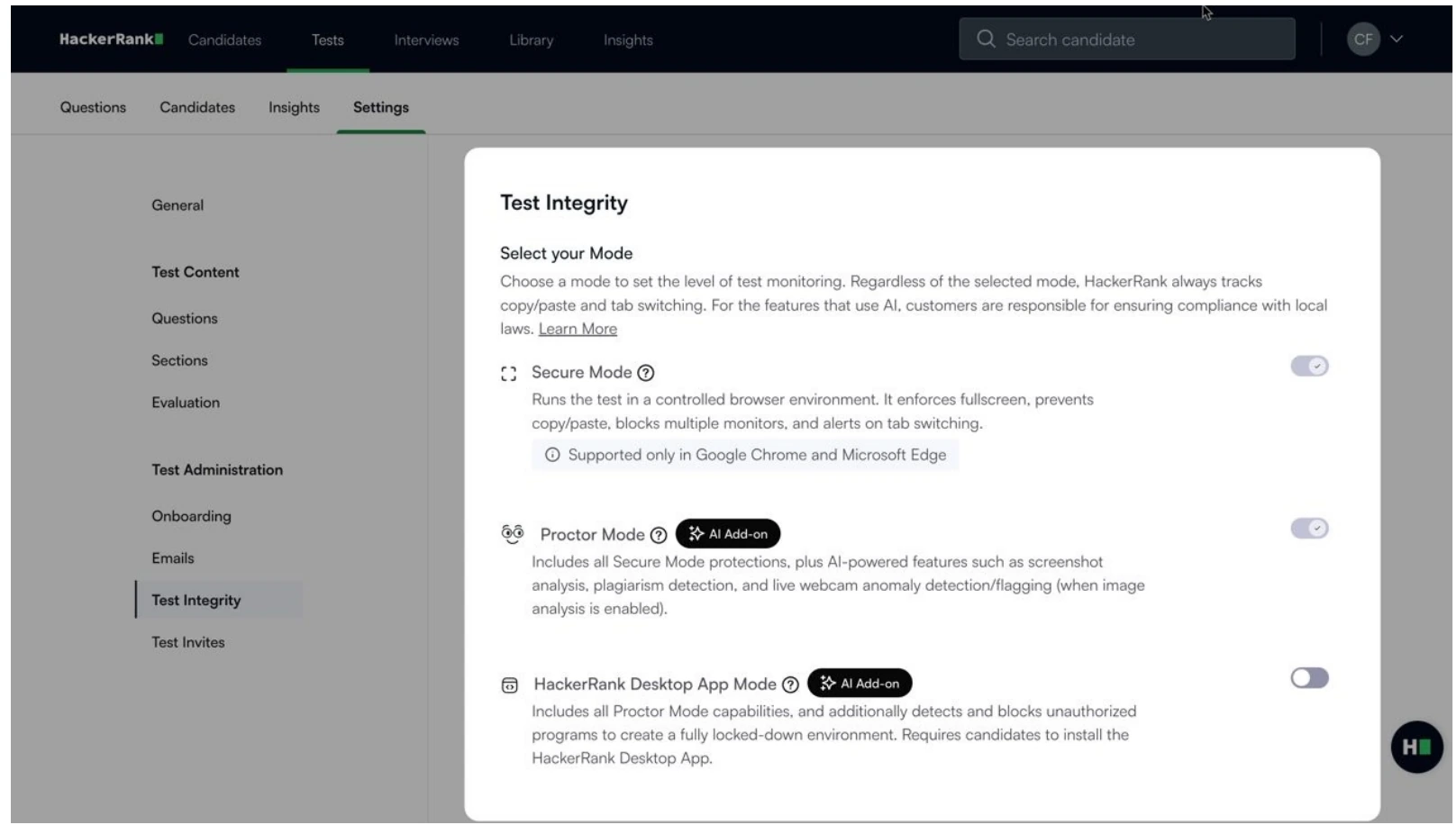 Screen from the Strengthening Proctor Mode Integrity case study.