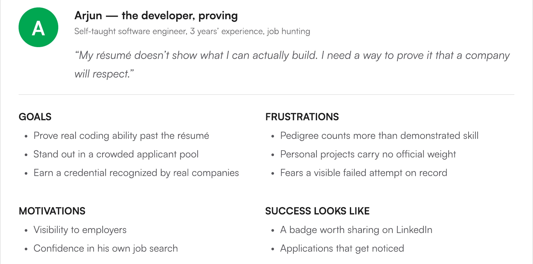 Screen from the Building Developer Skill Certification case study.