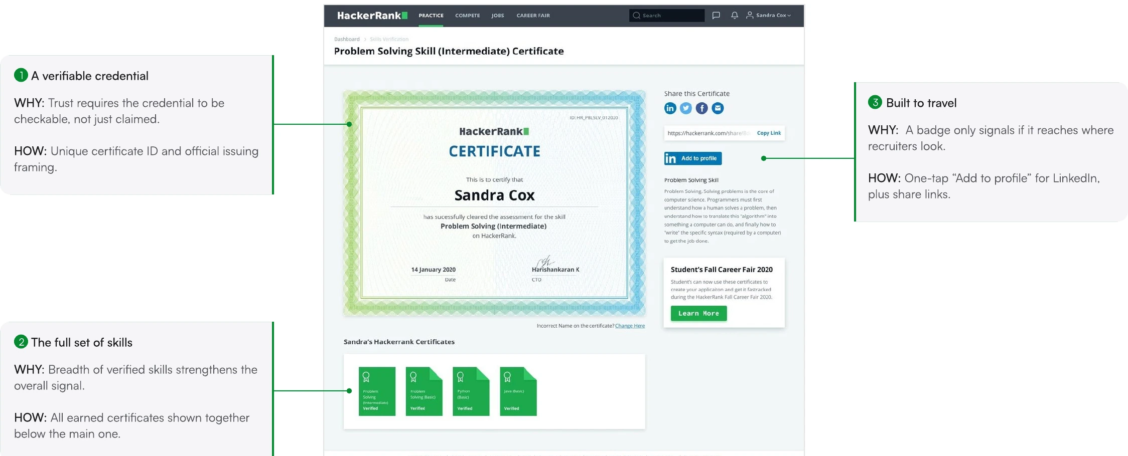 Screen from the Building Developer Skill Certification case study.